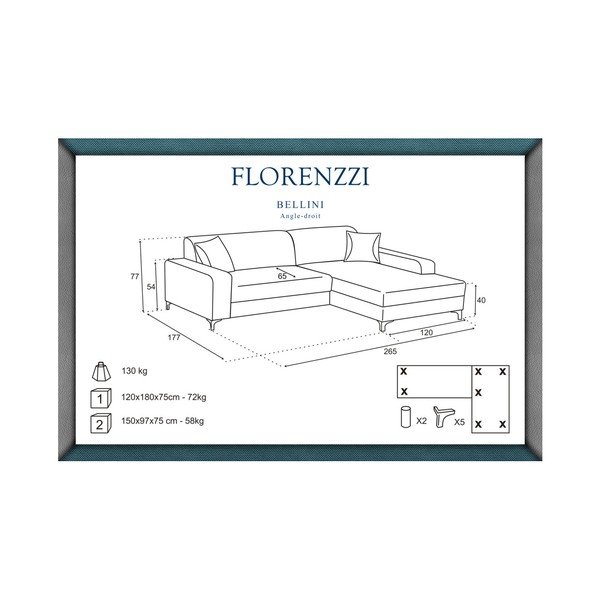 Červená pohovka Florenzzi Bellini, pravý roh-image-1