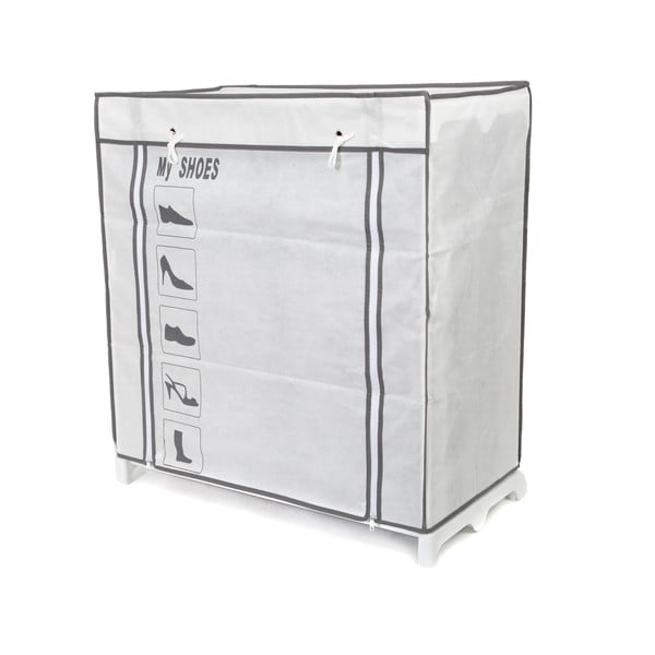 Černobílý textilní botník Compactor Shoes, 25 přihrádek-image-3