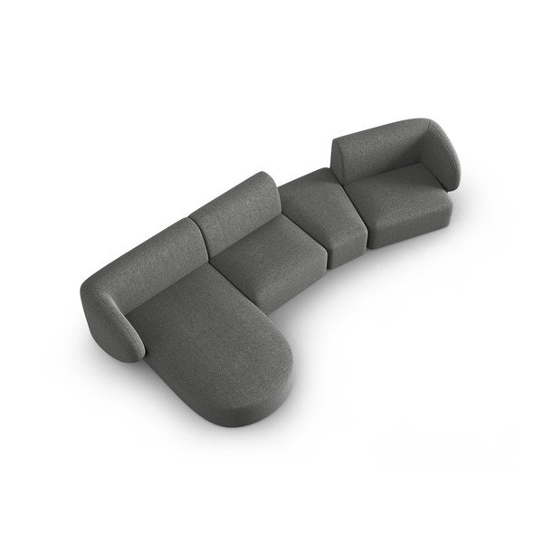 Šedá žinylková rohová pohovka (levý roh/s lenoškou) Paolo – Milo Casa-image-1