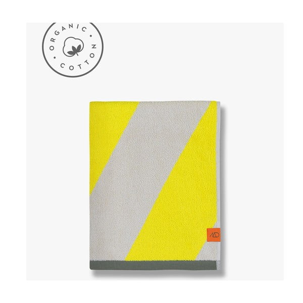 Žlutá froté osuška z bio bavlny 70x133 cm Diagonal – Mette Ditmer Denmark-image-4
