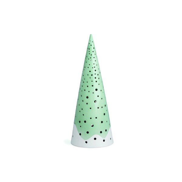 Zelený vánoční svícen z kostního porcelánu Kähler Design Nobili, výška 30 cm