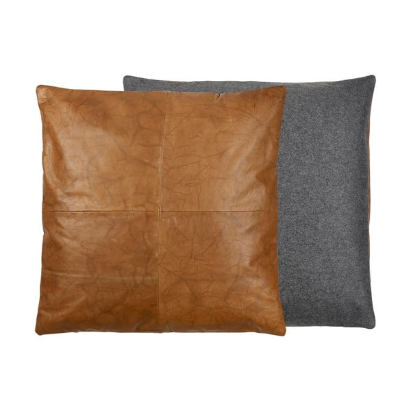 Kožený oboustranný polštář Södahl Lodge, 60 x 60 cm-image-2