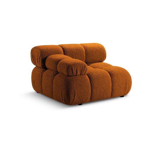 Oranžový modul pohovky z textilie bouclé (levý roh) Bellis – Micadoni Home-image-4