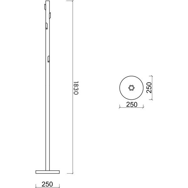 Béžový kovový věšák ø 25x183 cm Yuko – noo.ma-image-3