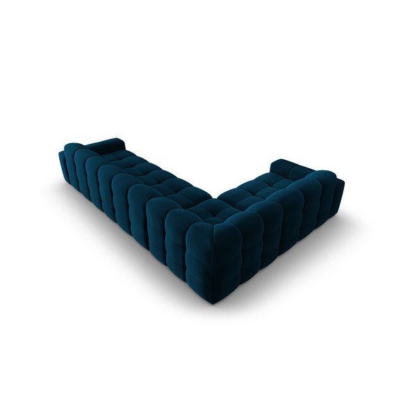 Tmavě modrá sametová rohová pohovka (levý roh) Kendal – Micadoni Home-image-4