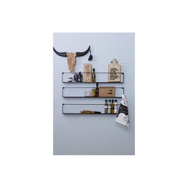 Černá police WOOOD Meert, délka 100 cm-image-3