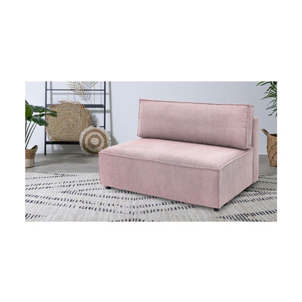 Světle růžový manšestrový modul pohovky, středový díl Nihad modular – Bobochic Paris-image-1