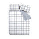 Bílo-modré bavlněné povlečení na dvoulůžko 200x200 cm Marlow Check – Bianca