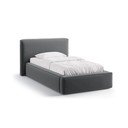 Šedá čalouněná jednolůžková postel s úložným prostorem s roštem 90x200 cm Jodie – Micadoni 