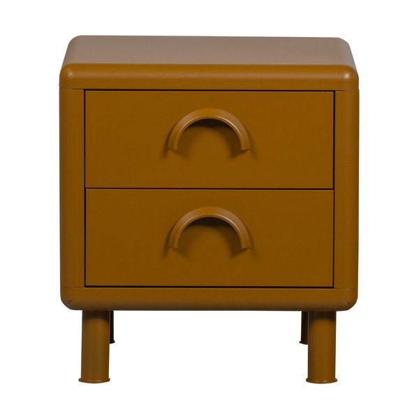 Okrově žlutý kovový noční stolek Rune – WOOOD