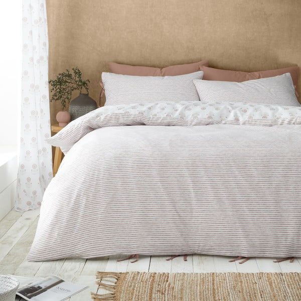 Bílé povlečení na dvoulůžko 200x200 cm Woodblock Floral – Pineapple Elephant-image-2