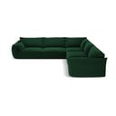 Tmavě zelená sametová rohová pohovka Vanda – Mazzini Sofas