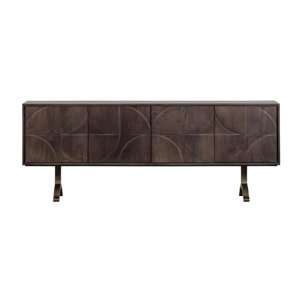 Tmavě hnědý TV stolek z mangového dřeva 180x70 cm Draw – BePureHome