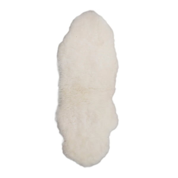 Bílý kožešinový koberec s krátkým chlupem Dara, 165 x 55 cm