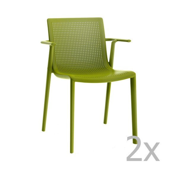 Sada 2 zelených zahradních křesel Resol Beekat