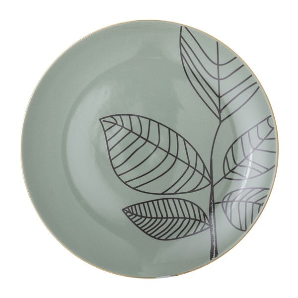 Zelený keramický mělký talíř Bloomingville Rio, ⌀ 22 cm
