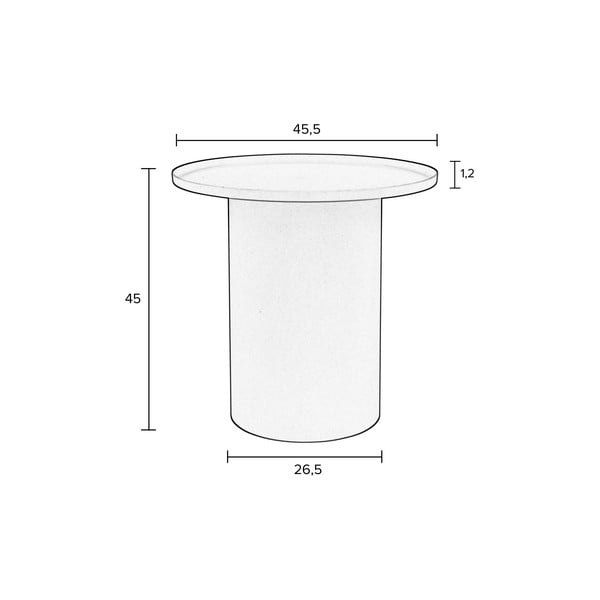 Kovový kulatý odkládací stolek ø 45,5 cm Sverre – White Label-image-2