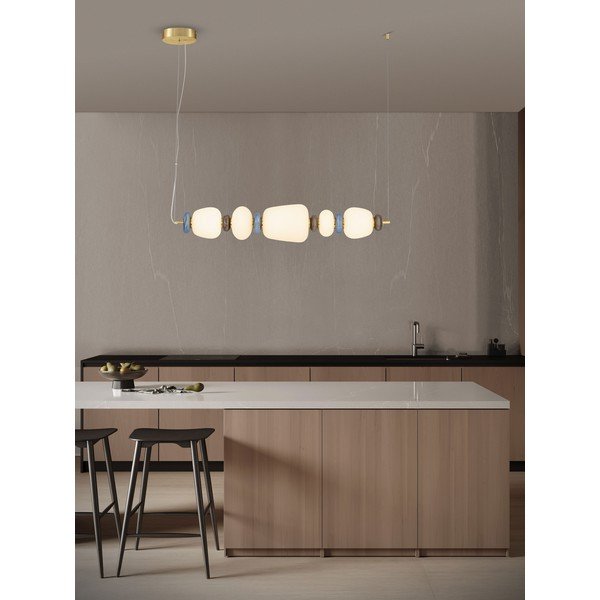 Bílé/ve zlaté barvě kovové LED stmívatelné závěsné svítidlo s porcelánovým stínidlem/se skleněným stínidlem Palo – Nova Luce-image-2