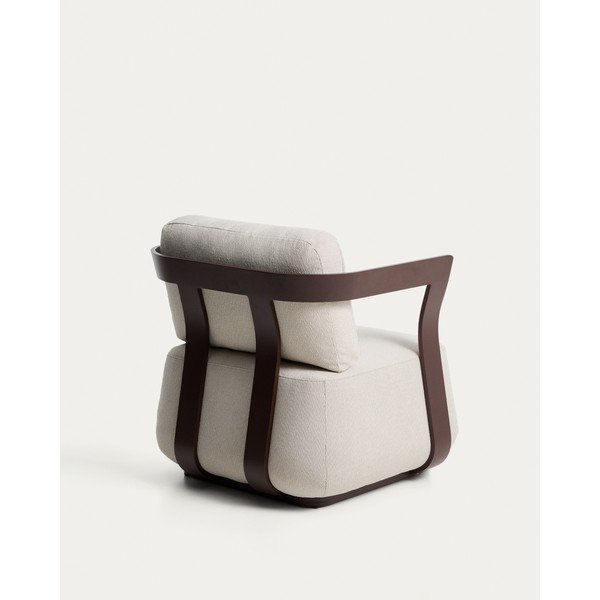Hnědé/krémové polstrované zahradní křeslo Tamaris – Kave Home-image-4
