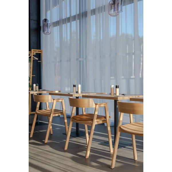 Jídelní židle s područkami z dubového dřeva v přírodní barvě Flip – Gazzda-image-3