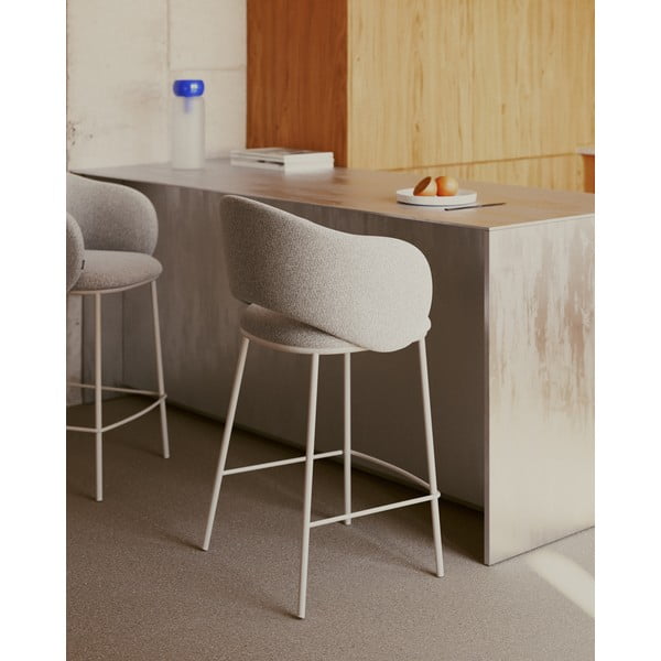 Krémová barová židle (výška sedáku 65 cm) Maina – Kave Home-image-1