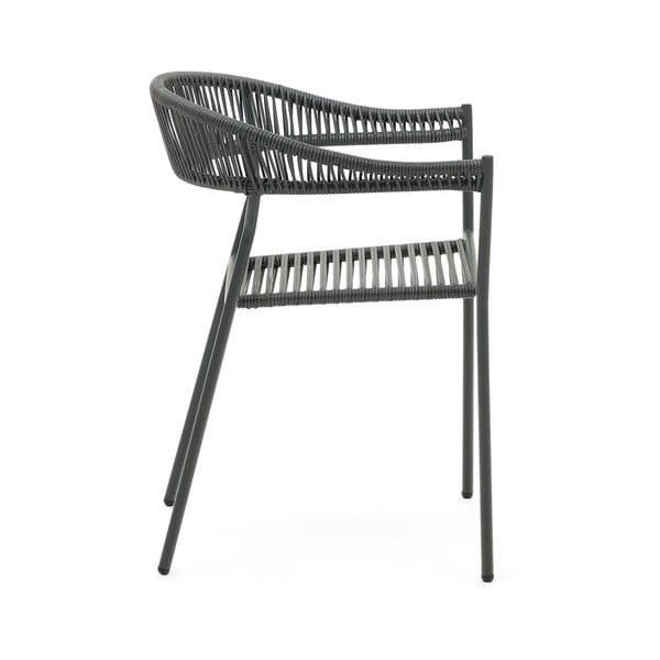 Šedé jídelní židle z umělého ratanu v sadě 4 ks Futadera – Kave Home-image-2