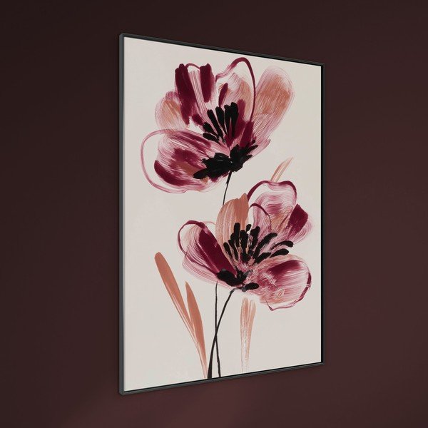 Tištěný obraz s rámem/na plátně 70x100 cm Burgundy Blooms – Styler-image-1