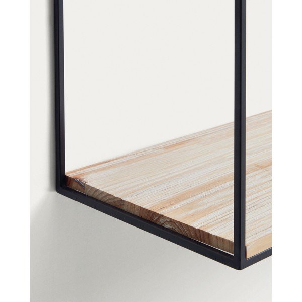 Černá/v přírodní barvě police z jedlového dřeva 90 cm Elisha – Kave Home-image-3