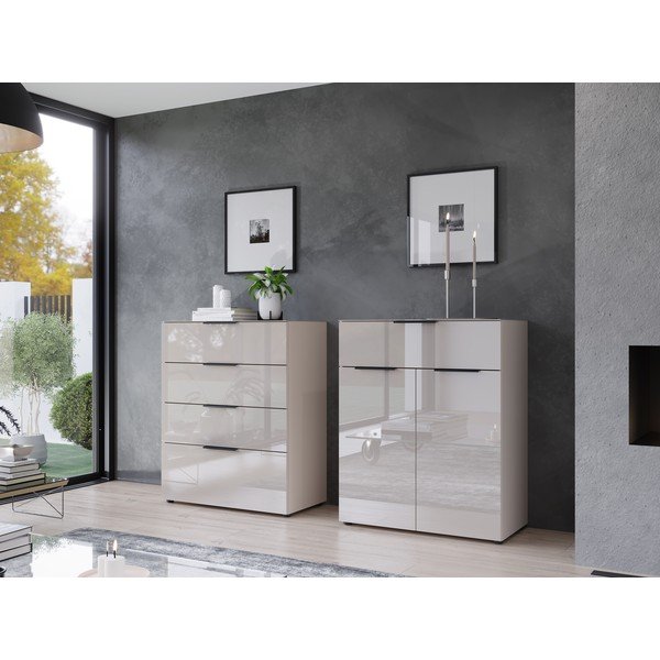 Krémová vysoká komoda 83x102 cm Oakland – Germania-image-1