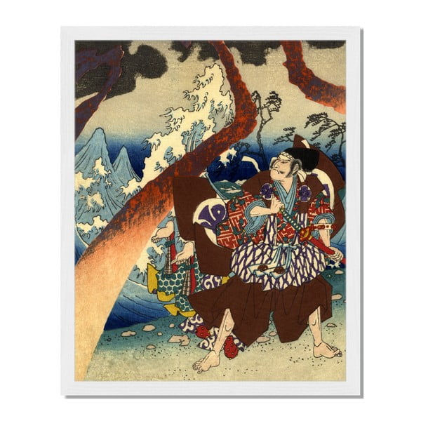 Obraz v rámu Liv Corday Asian Japanese Woodblock, 40 x 50 cm