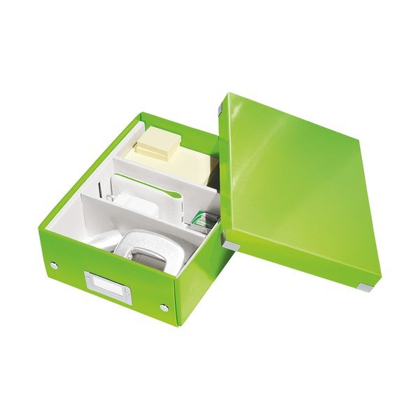 Zelený kartonový úložný box s víkem Click&Store - Leitz-image-4