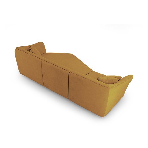 Rohová pohovka z textilie bouclé v hořčicové barvě Tokyo – Cosmopolitan Design-image-3