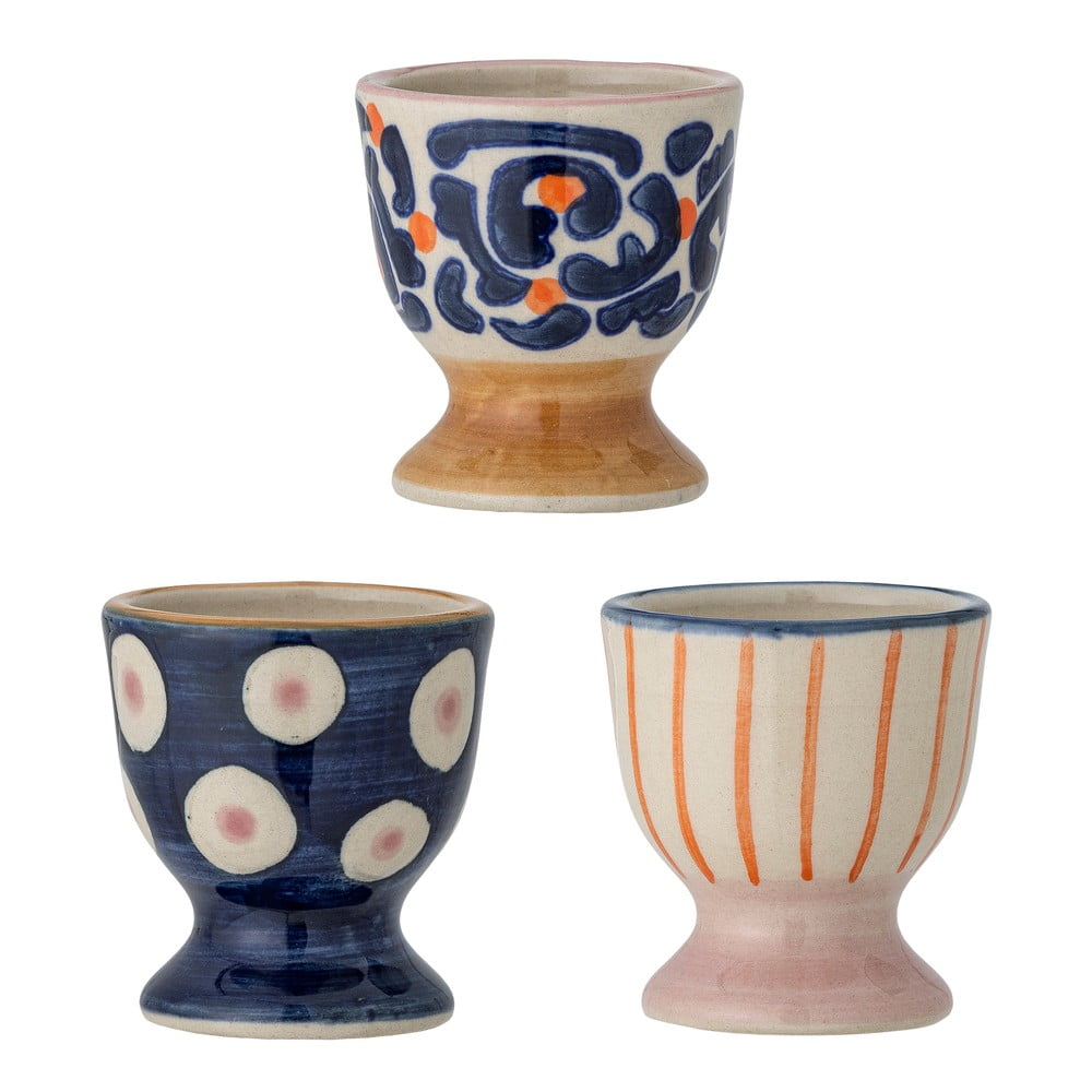 Stojánky na vajíčka v sadě 3 ks z kameniny Eviaya – Bloomingville