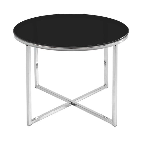 Černý odkládací stolek Actona Cross, ⌀ 55 cm