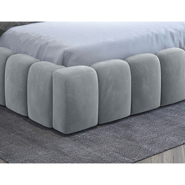 Světle šedá čalouněná dvoulůžková postel s úložným prostorem s roštem 180x200 cm Lamica – ELTAP-image-4