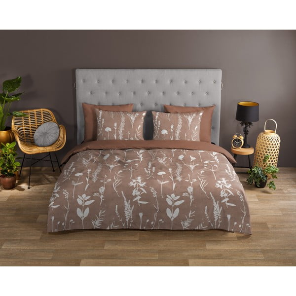 Hnědé bavlněné povlečení na jednolůžko/prodloužené 140x220 cm Rav – Good Morning-image-1