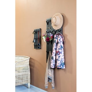 Tmavě hnědý věšákový panel z dubového dřeva 46x100x8 cm Parco – Spinder Design