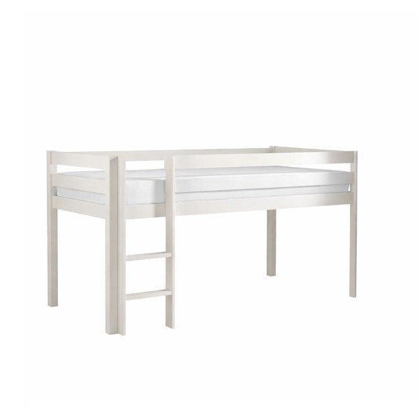 Bílá vyvýšená dětská postel z borovicového dřeva 90x200 cm PINO – Vipack