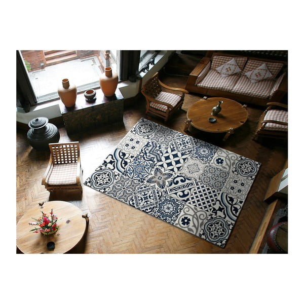Modrý koberec Universal Indigo Azul Mecho, 60 x 120 cm-image-1