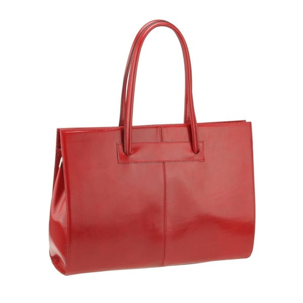Červená kožená kabelka Matilde Costa Cor