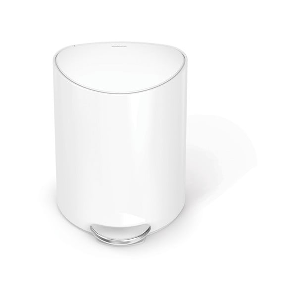 Bílý nášlapný kovový odpadkový koš 6 l – simplehuman-image-2