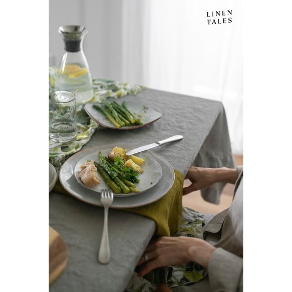 Lněný ubrus 140x140 cm Khaki – Linen Tales-image-1