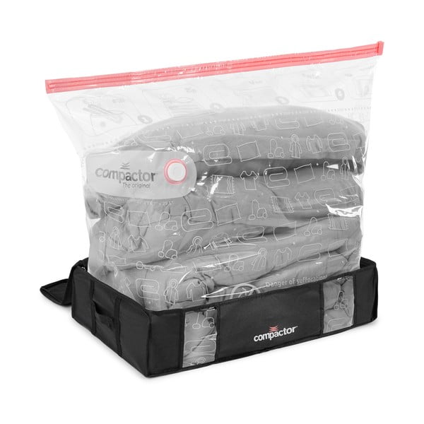 Černý úložný box na oblečení pod postel Compactor XXL Black Edition 3D, 145 l-image-4