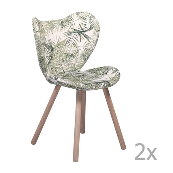 Sada 2 vzorovaných  jídelních židlí s dřevěným podnožím DAN– FORM Butterfly