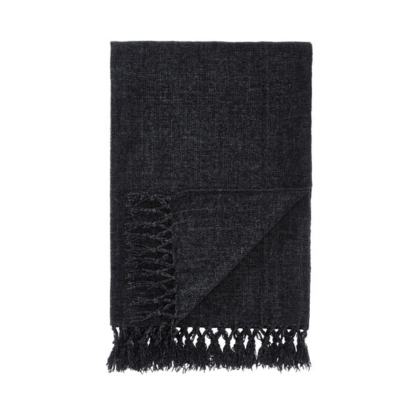 Černá deka z žinylky 130x170 cm Wilson – Catherine Lansfield