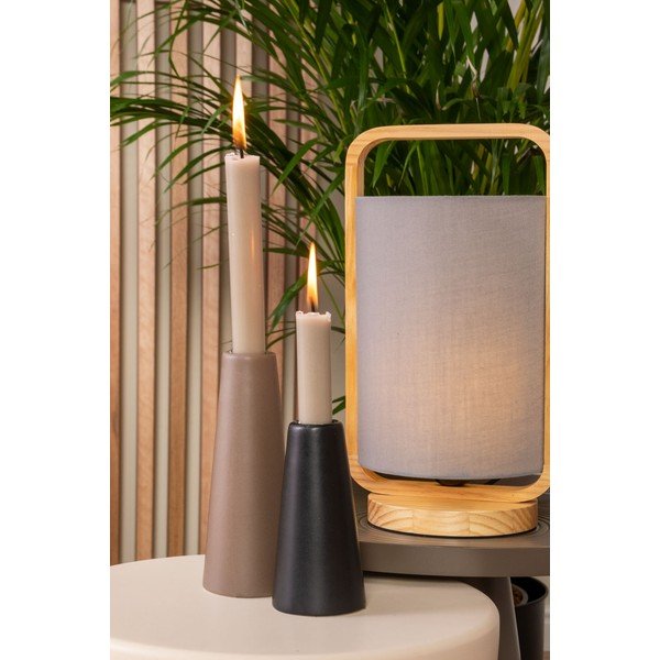 Šedá stolní lampa Leitmotiv Snap, výška 21,5 cm-image-1