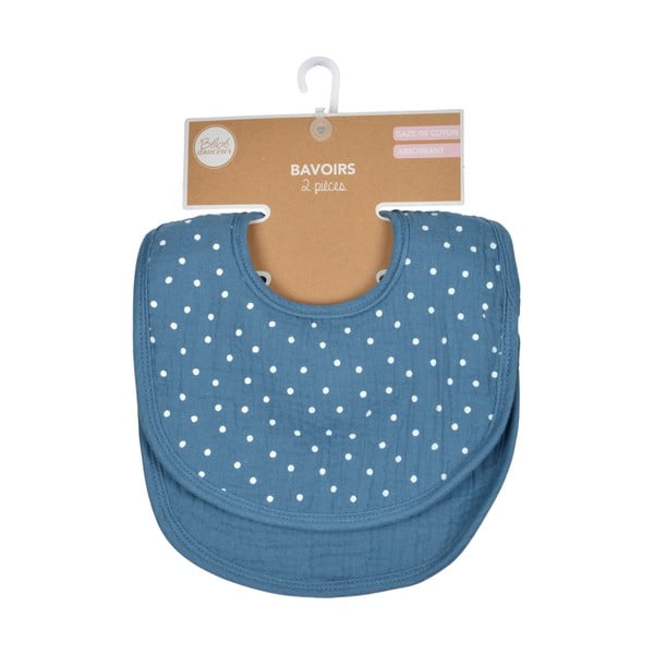 Modré mušelínové bryndáky v sadě 2 ks – Bébé Douceur-image-3
