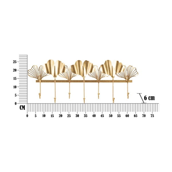 Nástěnný věšák ve zlaté barvě Mauro Ferretti Leaves-image-2