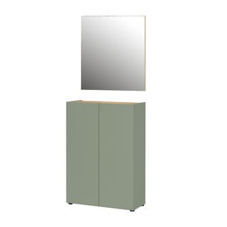 Světle zelená předsíňová sestava v dekoru dubu 74x200x33 cm Alviano – Germania