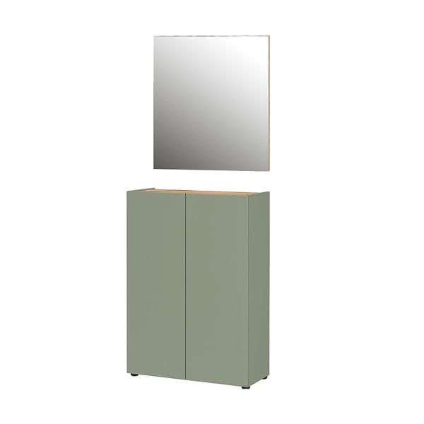 Světle zelená předsíňová sestava v dekoru dubu 74x200x33 cm Alviano – Germania